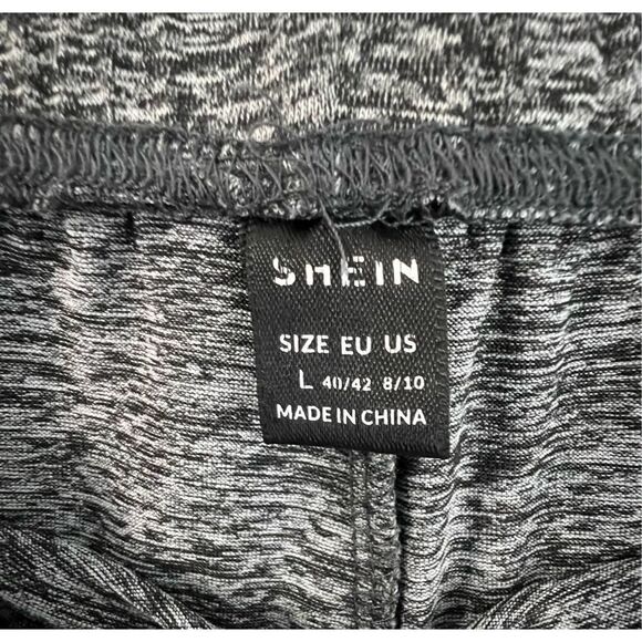 SHEIN Grey “Fuzzy Patterned” Lightweight Stretchy Basic Leggings - Picture 3 of 4